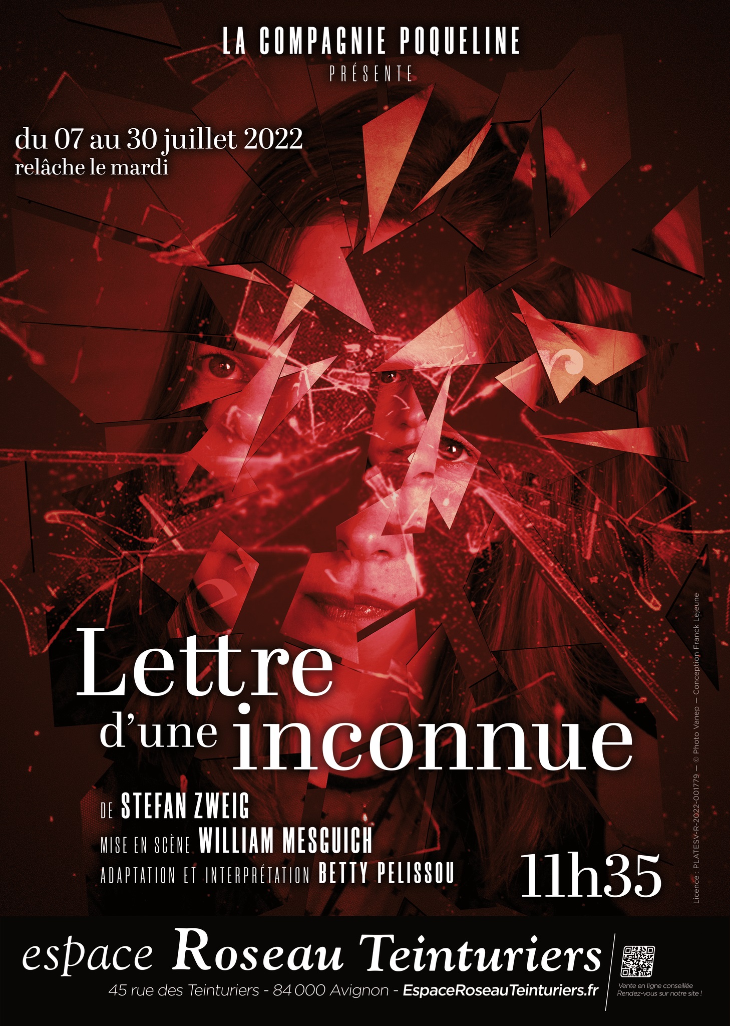 Affiche Lettre Inconnue Avignon 2022